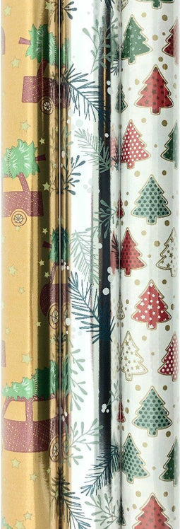 Benza K24 - Cadeaupapier metallic - 3 rollen 10 meter x 70 cm