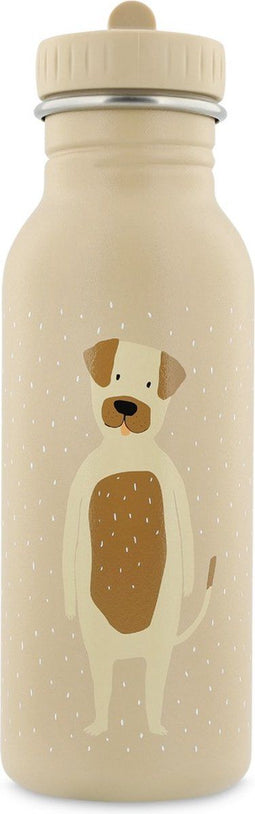 Trixie Drinkfles - Mr. Dog - RVS Waterfles voor kinderen - 500ml - Lekvrije Fles - Beige