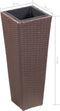 vidaXL - Plantenbak - verhoogd - 30x30x80 - cm - poly - rattan - bruin