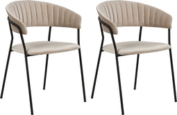 MARIPOSA - Eetkamerstoel set van 2 - Taupe