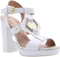 Liu Jo Hebe 15 - Dames Sandalen met Blokhak - Goudkleurige Accenten - Wit - Maat 39