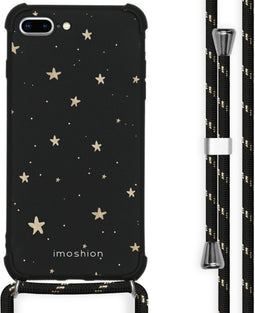 iMoshion Hoesje Geschikt voor iPhone 8 Plus / 7 Plus Hoesje Met Koord - iMoshion Design Hoesje met Koord - Goud / Zwart / Stars Gold