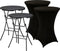 2x Statafel + Zwarte Statafelrok x 2 – 80 cm Dia x 110 cm hoog – Cocktailtafel – Hoge staan tafel – Breed Blad – Inclusief Zwarte Statafelhoes – Staantafelrok Stretch Rok – Horeca Statafel Zwart met Staantafelhoes Zwart