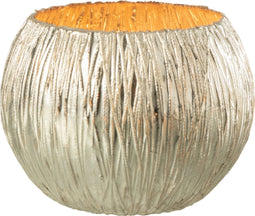 J-Line theelichthouder - glas - zilver - extra small - 2 stuks