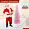 Coast Roze Kunstkerstboom - 180 cm - Slanke Potloodvorm - Besneeuwde Takken - Metalen Standaard