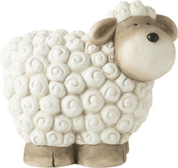 J-Line figuur Schaap - polyresin - wit/grijs - small