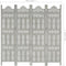 vidaXL - Kamerscherm - 4 - panelen - handgesneden - 160x165 - cm - mangohout - grijs