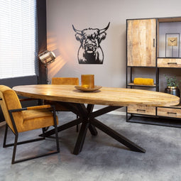 Eetkamertafel Mangohout - Eetkamertafel Sanne - Eettafel ovaal 180 cm