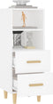 vidaXL - Dressoir - 34,5x34x90 - cm - bewerkt - hout - wit