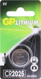 GP CR2025 - Knoopcel batterij - 3V 160 mAh - 20mm x 2,5mm