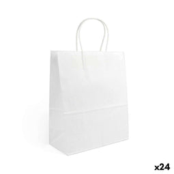 Papieren Zak Algon Wit 32 x 12 x 40 cm (24 Stuks)