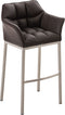 Barkruk Sarpsborg Kunstleer met 4-poots Mat geborsteld RVS frame, Wit
