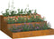 vidaXL - Tuinplanter - 3-Lagen - 90x90x35 - cm - Verweerd - staal