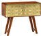 vidaXL - Dressoir - 90x30x77 - cm - massief - sheeshamhout - met - gouden - print