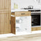 vidaXL - Keuken - onderkast - Lucca - bewerkt - hout - artisanaal - eikenkleur