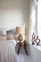 Light & Living Tafellamp Tomasso - Mangohout - 50cm - Mat Bruin - excl. kap