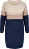 ONLY CARMAKOMA CARLAURA L/S ABK DRESS ESS KNT - Dames Jurk - Loose fit - Maat M/48
