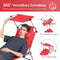 SoBuy OGS48-R - Opvouwbare Ligstoel - Verstelbare Luifel 4 Ligposities - Rood