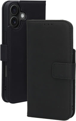 Mobiparts iPhone 16 Plus - Lederen Wallet Case - MagSafe geschikt - Zwart