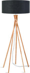 GOOD&MOJO Vloerlamp Kilimanjaro - Donkergrijs/Bamboe - Ø60cm - Scandinavisch,Bohemian - Staande lampen voor Woonkamer - Slaapkamer