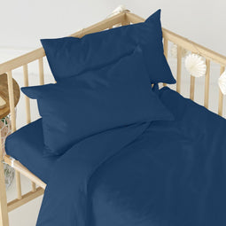 Onderlaken HappyFriday BASIC KIDS Marineblauw 70 x 140 x 14 cm