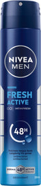 NIVEA MEN Fresh Active Deodorant Spray - 48u Bescherming - Aluminiumvrij en alcoholvrij (6 x 200 ml)