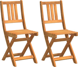 vidaXL - Vouwbare - Tuinstoelen - 2 - stuks - 36x46x85 - cm - Massief - Acaciahout