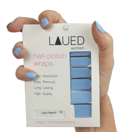 LAUED Nagelstickers - Nail Wraps - 16 Extreem Dunne Nagellak Stickers - Manicure Nail Art Folie - City Pigeon