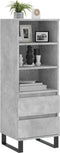 vidaXL - Hoge - kast - 40x36x110 - cm - bewerkt - hout - betongrijs