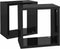 vidaXL - Wandschappen - kubus - 2 - st - 26x15x26 - cm - hoogglans - zwart