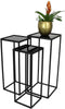 SVJ Home Decorations Mensa Tafelset - 31x31x75cm - Metaal Glas - Zwart