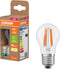 OSRAM Energy Class LED-lamp in klassieke minibolvorm, 3,8 W / 806 lm, EEK A, warm wit licht (2700 K), CRI 80, gemaakt van helder gekleurd loodvrij glas, E27 fitting, IP20, 45 mm diameter.