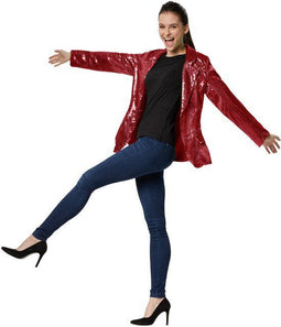 Dressforfun Paillettenjas - Damesjas glinsterende pailletten - Bordeaux XXL