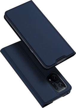 Dux Ducis - Geschikt voor Oppo Find X5 - Slim bookcase hoesje - Donkerblauw