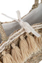 J-Line strandtas Kwasten - jute/textiel - naturel/beige
