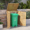 coast Houten Afvalberging - 120L met Gasveren en Lamellen - Natuurlijk - 86 x 70 x 114 cm