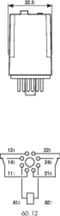 Finder 60.12.9.012.0040 Steekrelais 12 V/DC 10 A 2x wisselcontact 1 stuk(s)