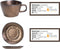GLAMOMAX'S Choice - C&T Copernico Kop en Schotel Set - Koffieset - 6 + 6 Koffiekop&Schotel - Koper - Bruin - Vaatwasserbestendig