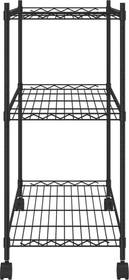 vidaXL Opbergrek met wielen 3-laags 60x35x81 cm 150 kg zwart