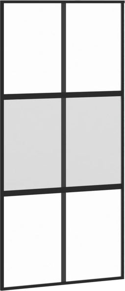 vidaXL - Schuifdeur - 102,5x205 - cm - gehard - glas - en - aluminium - zwart