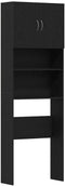 vidaXL - Wasmachinekast - 64x24x190 - cm - spaanplaat - zwart - eikenkleurig
