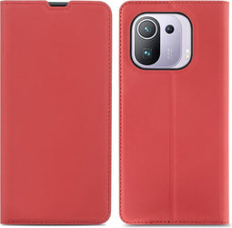 iMoshion Hoesje Geschikt voor Xiaomi Mi 11 Pro Hoesje Met Pasjeshouder - iMoshion Slim Folio Bookcase - Rood