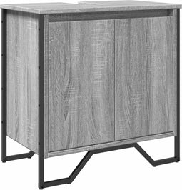 vidaXL - Wastafelkast - 60x35x60 - cm - bewerkt - hout - grijs - sonoma - eikenkleurig
