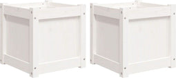 vidaXL - Plantenbakken - 2 - st - cm - massief - grenenhout - wit