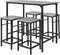 SoBuy OGT11-HG - Bartafelset - 4 krukken - Grijs