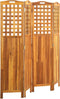 vidaXL - Kamerscherm - met - 4 - panelen - 161x2x170 - cm - massief - acaciahout