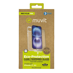 Muvit for Change iPhone Air - Mobielhoesje en Schermbeschermer - Bescherming tegen krassen - Zwart