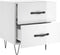 vidaXL - Nachtkastje - 40x35x47,5 - cm - bewerkt - hout - hoogglans - wit