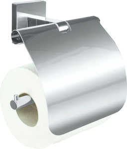 Kleine Wolke Toiletrolhouder met deksel Luno zilverkleurig