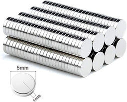 Neodymium magneten - 5 x 1 mm - extra sterke doe-het-zelf kleine multi-use ronde whiteboard magneten